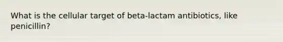 What is the cellular target of beta-lactam antibiotics, like penicillin?