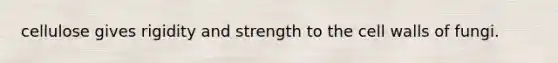 cellulose gives rigidity and strength to the cell walls of fungi.