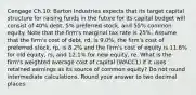 Cengage Ch.10: Barton Industries expects that its target capital structure for raising funds in the future for its capital budget will consist of 40% debt, 5% preferred stock, and 55% common equity. Note that the firm's marginal tax rate is 25%. Assume that the firm's cost of debt, rd, is 9.0%, the firm's cost of preferred stock, rp, is 8.2% and the firm's cost of equity is 11.6% for old equity, rs, and 12.1% for new equity, re. What is the firm's weighted average cost of capital (WACC1) if it uses retained earnings as its source of common equity? Do not round intermediate calculations. Round your answer to two decimal places.