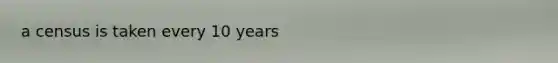 a census is taken every 10 years