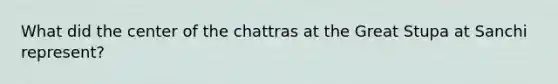 What did the center of the chattras at the Great Stupa at Sanchi represent?