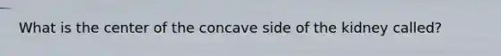 What is the center of the concave side of the kidney called?