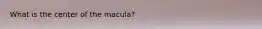 What is the center of the macula?