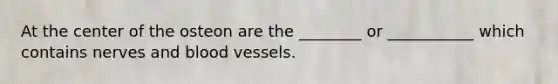 At the center of the osteon are the ________ or ___________ which contains nerves and blood vessels.