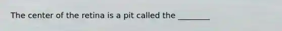 The center of the retina is a pit called the ________