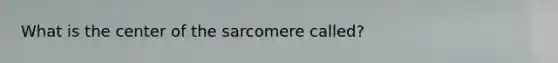 What is the center of the sarcomere called?