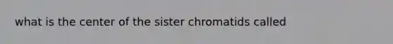 what is the center of the sister chromatids called