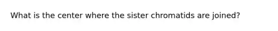 What is the center where the sister chromatids are joined?