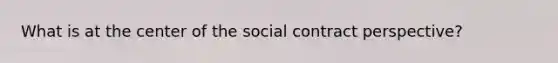 What is at the center of the social contract perspective?