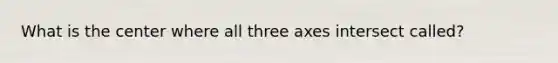 What is the center where all three axes intersect called?