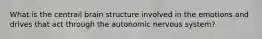 What is the centrail brain structure involved in the emotions and drives that act through the autonomic nervous system?