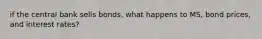 if the central bank sells bonds, what happens to MS, bond prices, and interest rates?