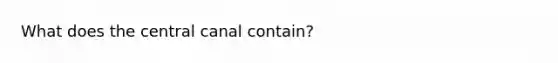 What does the central canal contain?