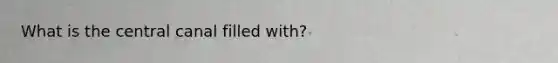 What is the central canal filled with?