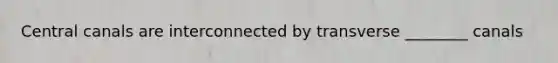 Central canals are interconnected by transverse ________ canals