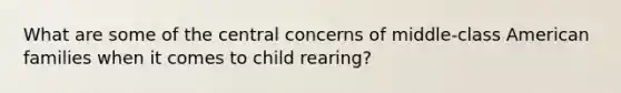 What are some of the central concerns of middle-class American families when it comes to child rearing?