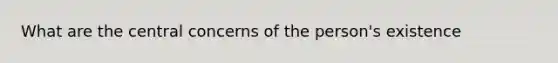 What are the central concerns of the person's existence