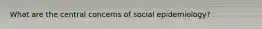 What are the central concerns of social epidemiology?