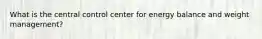 What is the central control center for energy balance and weight management?