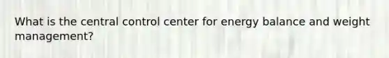 What is the central control center for energy balance and weight management?