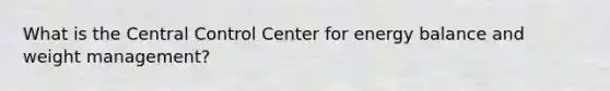 What is the Central Control Center for energy balance and weight management?