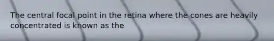 The central focal point in the retina where the cones are heavily concentrated is known as the