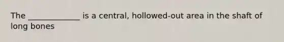 The _____________ is a central, hollowed-out area in the shaft of long bones