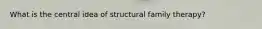 What is the central idea of structural family therapy?