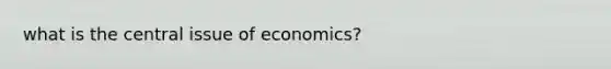 what is the central issue of economics?