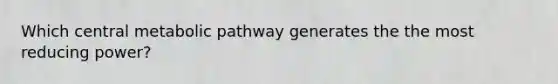 Which central metabolic pathway generates the the most reducing power?