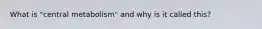 What is "central metabolism" and why is it called this?