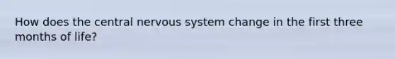 How does the central nervous system change in the first three months of life?
