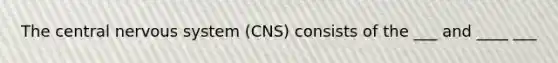 The central nervous system (CNS) consists of the ___ and ____ ___