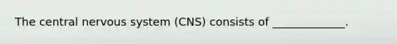 The central nervous system (CNS) consists of _____________.