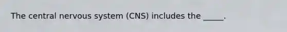 The central nervous system (CNS) includes the _____.