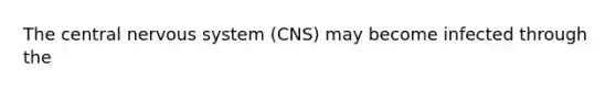 The central nervous system (CNS) may become infected through the