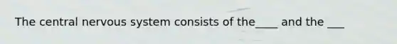 The central <a href='https://www.questionai.com/knowledge/kThdVqrsqy-nervous-system' class='anchor-knowledge'>nervous system</a> consists of the____ and the ___