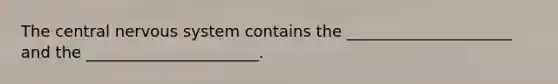 The central nervous system contains the _____________________ and the ______________________.