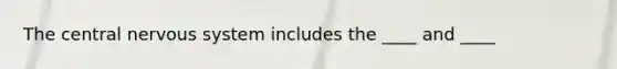 The central <a href='https://www.questionai.com/knowledge/kThdVqrsqy-nervous-system' class='anchor-knowledge'>nervous system</a> includes the ____ and ____