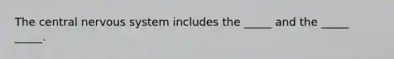The central nervous system includes the _____ and the _____ _____.