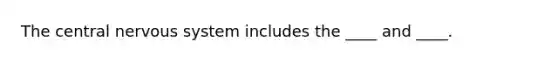 The central nervous system includes the ____ and ____.