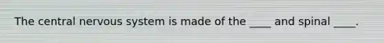 The central nervous system is made of the ____ and spinal ____.