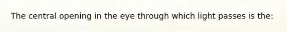 The central opening in the eye through which light passes is the: