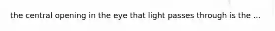 the central opening in the eye that light passes through is the ...