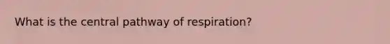 What is the central pathway of respiration?