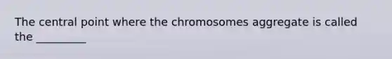 The central point where the chromosomes aggregate is called the _________