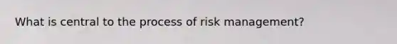 What is central to the process of risk management?