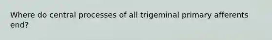 Where do central processes of all trigeminal primary afferents end?