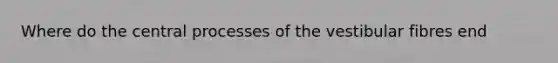 Where do the central processes of the vestibular fibres end