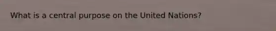 What is a central purpose on the United Nations?